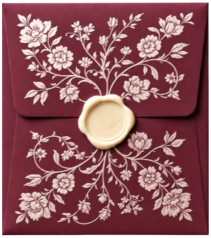 Floral wedding invitation envelope